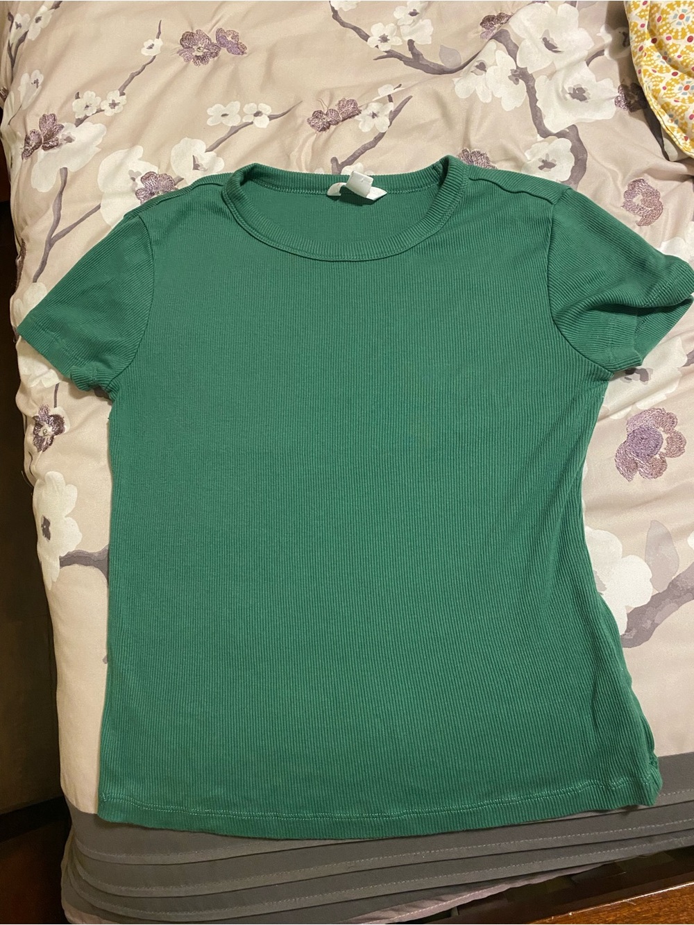 Joe Fresh Short-Sleeve Ribbed Tee in Green